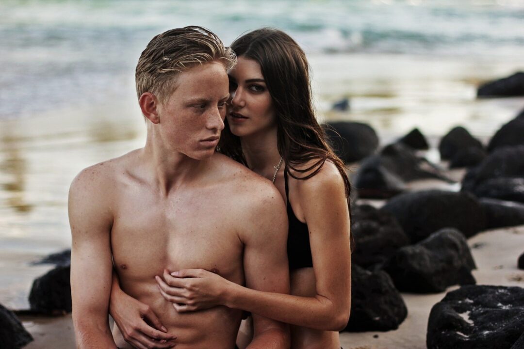 Young couple by the ocean